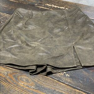 Dizzy Lizzy Faux Suede Mini Skort Brown - M